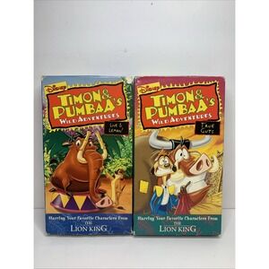 Vintage Disney Timon & Pumbaa Wild Adventures VHS Live & Learn / True Guts